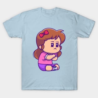 Cute Girl Angry Cartoon T-Shirt